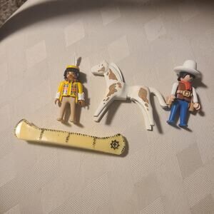 Playmobil - Western West - Cowboys Horse Cowboys - Indian , not Complete